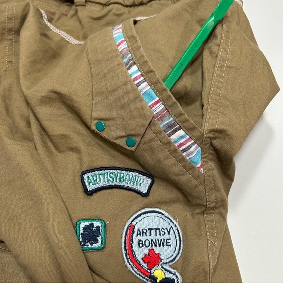 A’T’S bonwe Women 38 Brown Khaki Stretch Waist Drawstring Hiking Outdoor Capris - Picture 13 of 16